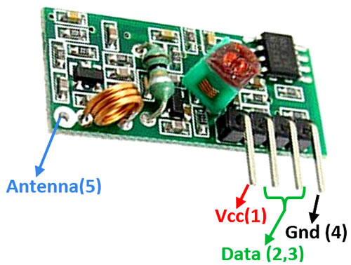 433 MHz RF Receiver Module Pinout